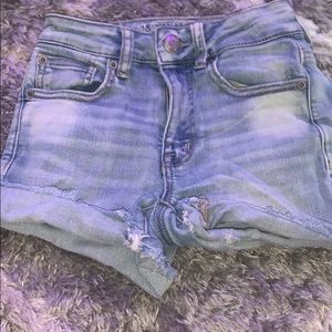 American eagle light wash shorts